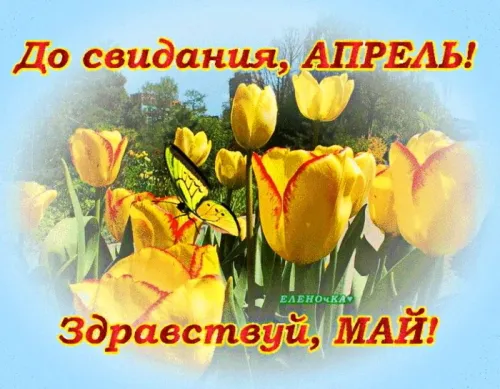 Открытки с надписями: Прощай апрель, До свидания апрель