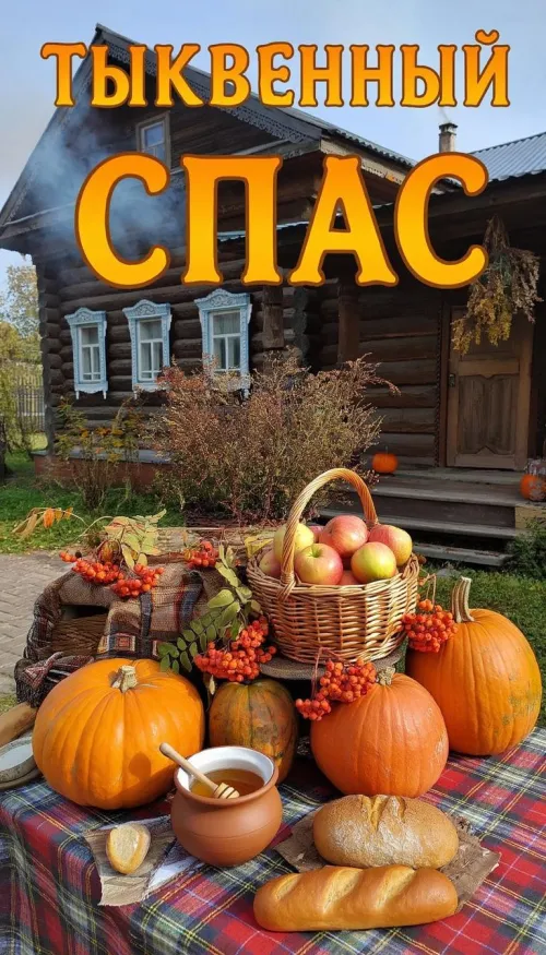 Красивые открытки с Тыквенным Спасом