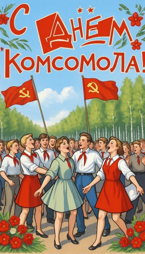 Новые открытки с Днем комсомола