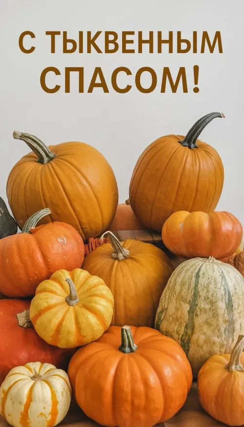 Красивые открытки с Тыквенным Спасом