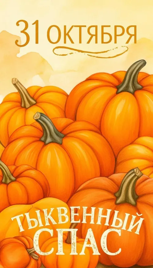 Красивые открытки с Тыквенным Спасом