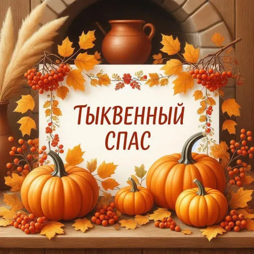 Красивые открытки с Тыквенным Спасом