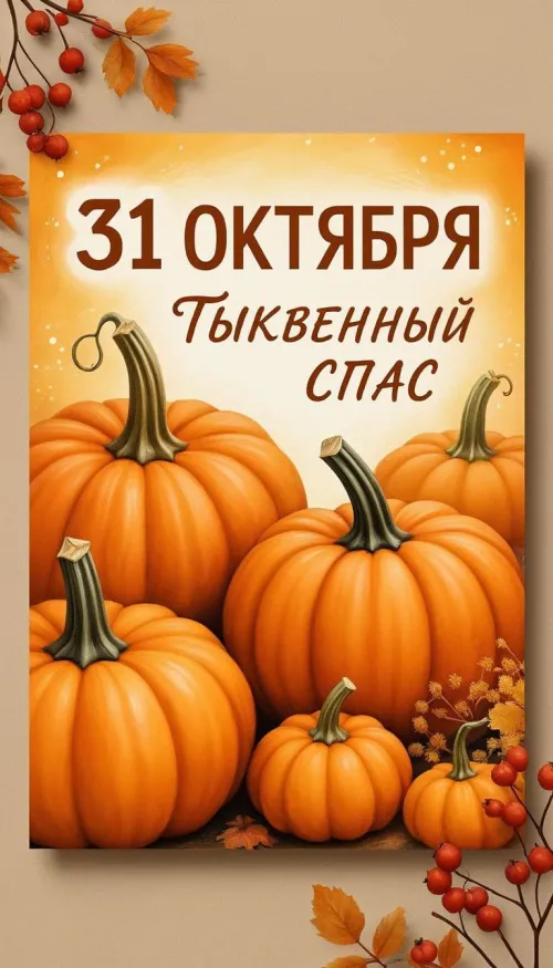 Красивые открытки с Тыквенным Спасом