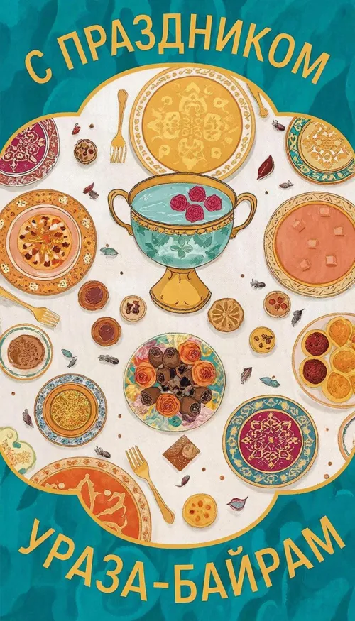 Картинки с поздравлениями на праздник Ураза-байрам